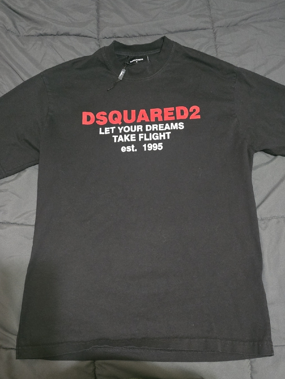 DSQUARED2 Mens Black Red Logo Graphic Short Sleeve T-Shirt Medium